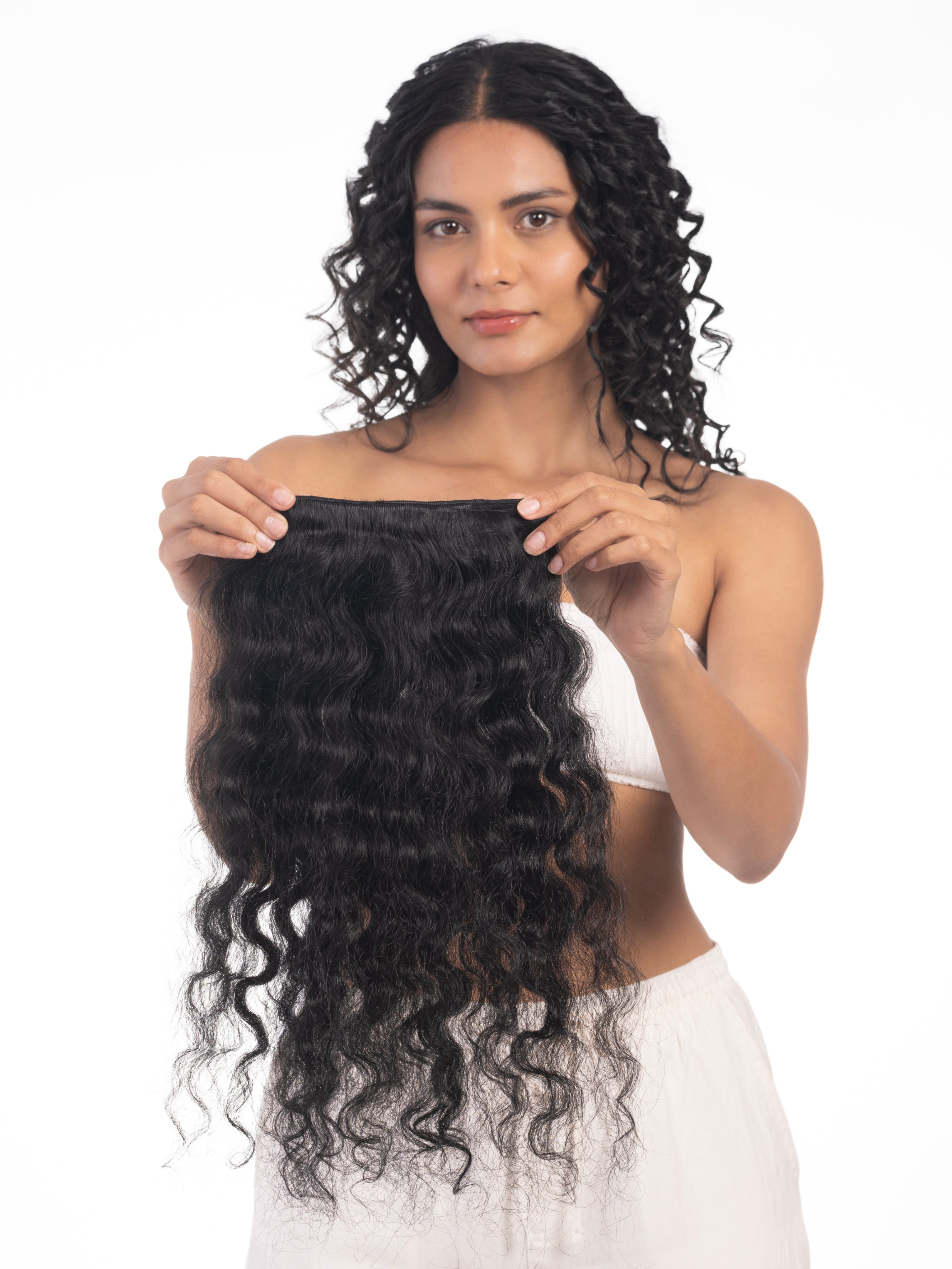 4 Clip Volumizer (Curly) Jet Black